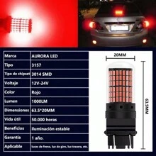 2 Piece Set 3157 LED Brake Bulb 12V-24V Reverse Brake Parking Replacement Bulb 144SMD Chipset Turn Signal Backup Lamp Universal Motorhome