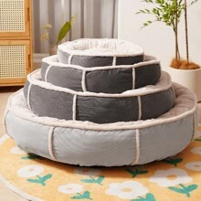 1pc Pet Bed For Dogs & Cats, Warm Plush Material With Enclosed Design, Suitable For Small, Medium, Large Pets, Anti-Slip & Moisture-Proof Bottom, Ideal For Autumn And Winter - Multicolor - View 6