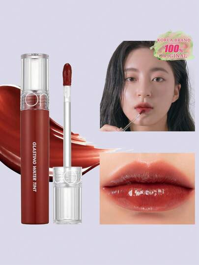 Rom&nd Tinte de agua Glasting 04 VINTAGE OCCAN, Lápiz labial líquido Romand, Brillo de labios, No pegajoso, Alto brillo, Acabado brillante, Larga duración, Hidratante, Iluminador, Belleza natural, Tinte de labios para uso diario, K-Beauty, REGALO, 4g/0.14oz