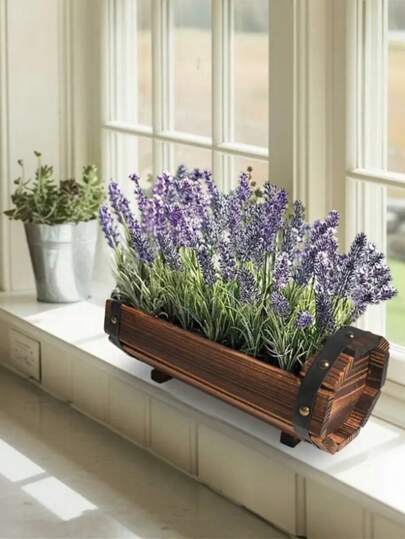 1 peça, conjunto de vasos de flores vintage suculentas para varanda, decoração de plantas internas e externas, tanque de flores, caixa de preservação de jardim circular, vaso de flores decorativo multifuncional de madeira, vaso de flores suspenso