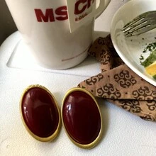 1 Pair Minimalist Oval Resin Earrings, Elegant & Leisure