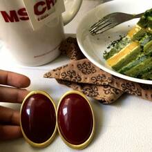 1 Pair Minimalist Oval Resin Earrings, Elegant & Leisure