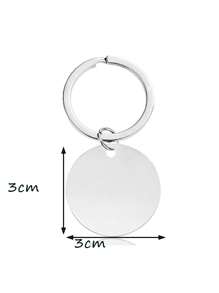 1pc Personalized Photo Engraved Keychain | Pet Photo Keychain | Picture Keychain | Animal Portrait | Line Art | Laser Engraved | Dog Cat, Valentine's Day Gift Anniversary Gift Best Gift For Her/Him Keychain - Silver - View 5