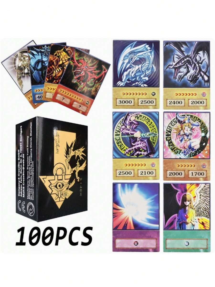100PCS Yu Gi Oh Flash Card Japanese Different Anime Style Card Dueling ...