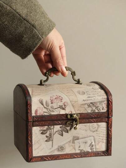 مجموعة / 2 صندوق تخزين مجوهرات جلدية مربع عتيق، مصنوع يدويًا من الخشب بقفل ، أحمر بوردو بني، منظم مجوهرات وإكسسوار ديكور المنزل، مناسب لتخزين المجوهرات والهدايا عودة إلى المدرسة