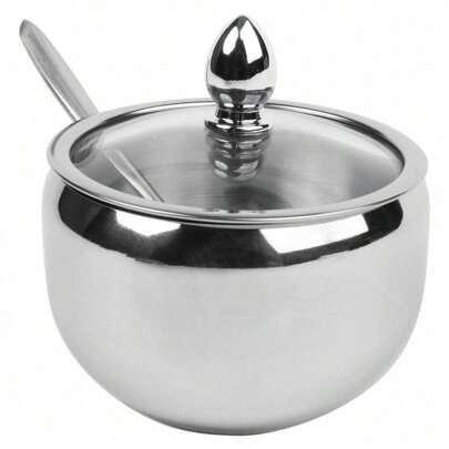Conjunto de 2 Açucareiros Inox (Vidro + Inox)