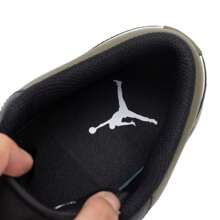 男款 Air Jordan 1 低帮篮球鞋 - 553558-092 - 黑/白/中橄欖綠 - 查看 6