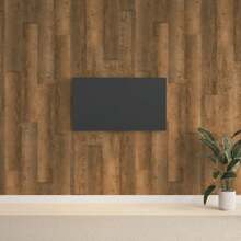 Wood Look Brown PVC Wall Panels 2.06m2 Decorative Interior Cladding Waterproof Rustic Finish - Brown - View 1