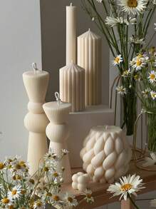 Geometrische Kunst asymmetrische Sphäre Aromatherapie Kerze Silikon Form 1 Stück DIY handgefertigte Sphäre Seife Gips Kerze einfache Entnahme sauber wiederverwendbar für Heim Dekoration Geschenk Präsentation Party - Weiss - Übersicht 3