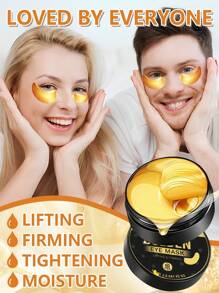 24k 黄金眼贴（60 片/盒）、眼膜、圣诞礼物、胶原蛋白护肤品、紧致保湿眼贴、强效保湿滋养眼贴，适合年轻人。 - 彩色 - 查看 3