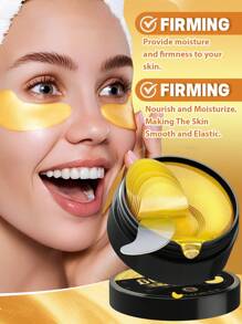 24k 黄金眼贴（60 片/盒）、眼膜、圣诞礼物、胶原蛋白护肤品、紧致保湿眼贴、强效保湿滋养眼贴，适合年轻人。 - 彩色 - 查看 2