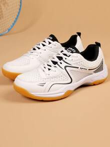 WAZIXIE Zapatos de bádminton para hombre, nuevos zapatos deportivos profesionales transpirables de malla antideslizante para bádminton - Blanco - Ver 2