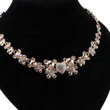 Women Elegant Cute Bear Heart Crystal Necklace Earring Bracelet Ring Party Engagement Anniversary Gifts Jewelry Sets