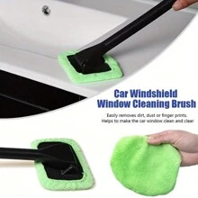 Window Wind Shield Cleaning Tool: Ultra Microfiber Car Glass Squeegee & Cleaner Brush - Multicolor - View 9