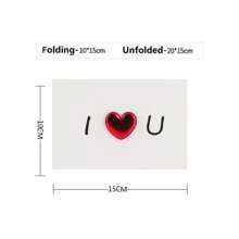 10 张纯红色心形贺卡浪漫字母婚礼邀请函情人节和生日贺卡 - 彩色 - 查看 4