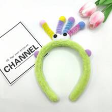 Bandeau fluffy coloré élégant en polyester avec torsade, accessoire de tête de dessin animé mignon pour femmes, pour l'automne/l'hiver, serre-tête, cerceaux à cheveux