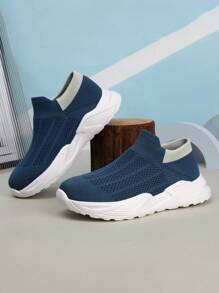 1 Pair Lightweight Casual Sport Shoes For Boys Girls Youth Students, Soft Sock-Like Sneakers