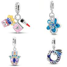 Cuentas amuleto de animal plateadas en plata de ley 925 para pulseras DIY, regalo elegante y de moda para el cumpleaños de la mujer, superventas