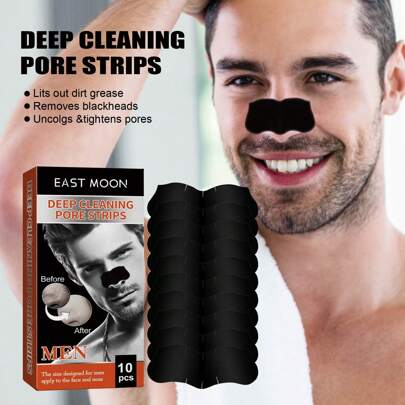 Męskie paski na zaskórniki i pory - Zwężają pory, usuwają zaskórniki, trądzik i pryszcze, oczyszczają i zmniejszają widoczność za pomocą odklejanych pasków na nos