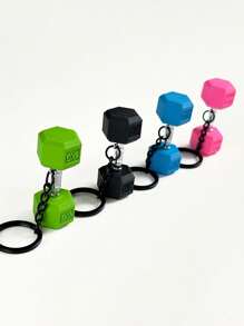 街头男女哑铃吊饰钥匙扣，现代简约健身钥匙扣组合，迷你哑铃钥匙扣，适合健身爱好者作为日常佩戴或贴心礼物