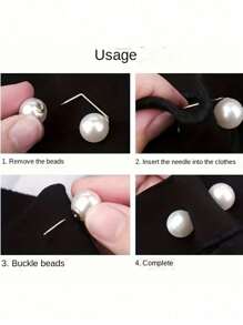 3 件随机颜色优雅仿珍珠设计衣夹：白色、香槟色和浅灰色 - 完美为您的服装、腰带增添一丝优雅