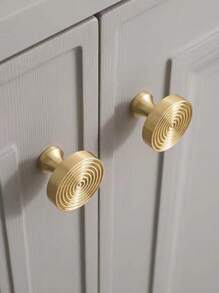 2 قطعة / 5 قطع مقابض ذات ثقب واحد من الذهب، مناسبة لأبواب الخزائن والأدراج والخزانات وأبواب الخزانة والخزانة وأثاث الجرار، من مادة النحاس الأصفر، تأتي مع البراغي