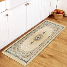 1/2 件波西米亚主题厨房地毯套装 - 金色条纹、花卉图案、防滑、可机洗、柔软涤纶，适用于浴室、走廊、床边 - 完美的家居装饰和礼物 - 彩色 - 查看 5