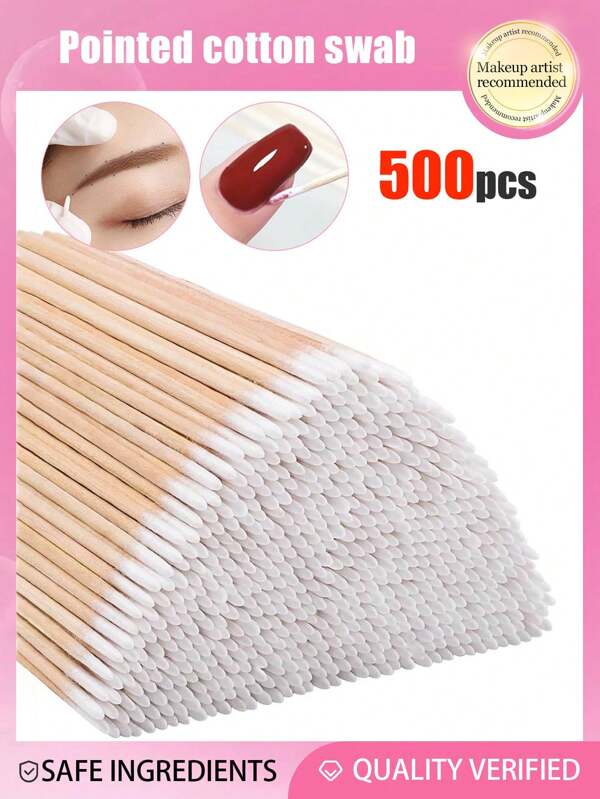 500 piezas Palitos de madera de doble cabeza para limpiar esmalte de uñas, 400/300/200/100/10 piezas Palitos de doble punta pequeños para cejas tatuadas, herramientas de maquillaje, 1/2/3/4/5/6 paquetes Hisopos de limpieza desechables ultra finos, Palitos de madera mini para maquillaje, pestañas, uñas, quitar pegamento y polvo, accesorios multiusos