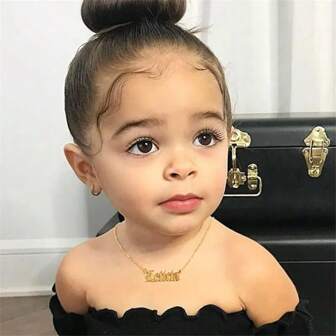 Customized Stainless Steel Pendant Necklace, Personalized Name Choker Necklace For Baby, Girls, Children, Boys