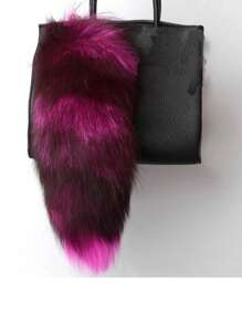 1 件蓬松狐狸尾巴钥匙扣 - 柔软毛绒钥匙圈包背包饰品舞蹈道具角色扮演服装女士日常使用和礼物（尾巴颜色钥匙扣略有不同随机）女士冬季礼物 - 彩色 - 查看 9