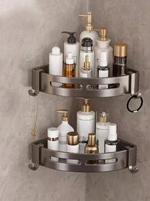 1 szt. Stal nierdzewna, montowany na ścianie, regał łazienkowy (losowy wzór haka)