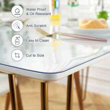 PVC Clear Table Protector - Multisize Thick Stylish High-Quality Transparent Plastic Desk Cover,Dustproof, Scratch Resistant,Rectangular Night Stand, Office & Computer Desk, Sofa Child Table, Small Simple And Stylish Desk Protector