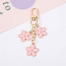 TTOBS 1pc Elegant Leather Key Chain With Lovely Flower Pendant - Durable, Fashionable And Multifunctional Keychain For Women - Variety Of Colors, Perfect Accessory And Gifting Idea For Car Owners