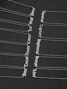 1pc Fashionable Stainless Steel Constellation Letter Pendant Necklace For Women For Party For Daily Decoration