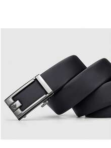 WilliamPOLO Automatic Buckle Faux Needle Buckle Belt For Men, 2025 New Style, Birthday Gift For Boyfriend/Husband - [Non-Adjustable, Please Check Size] - Gun Color- - View 1