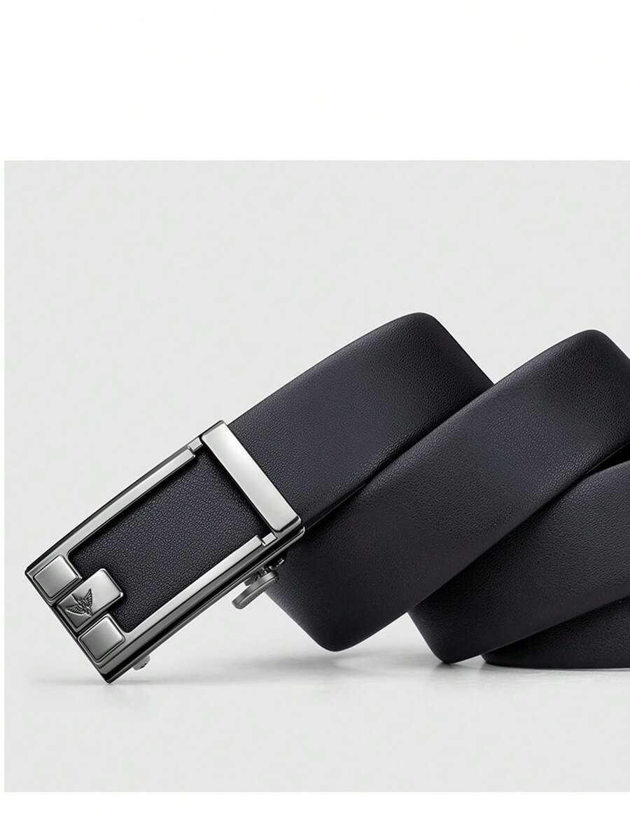 WilliamPOLO Automatic Buckle Faux Needle Buckle Belt For Men, 2025 New Style, Birthday Gift For Boyfriend/Husband - [Non-Adjustable, Please Check Size] - Gun Color- - View 1