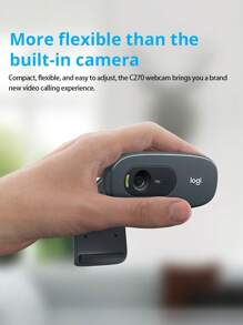 C270 HD Webcam USB PC Laptop Desktop Webcam Video Conferencing Webcam With Microphone Plug & Play - Black - View 5