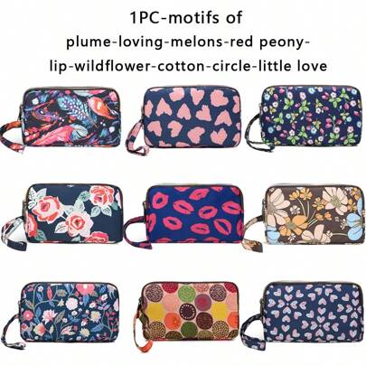 女士手拿钱包，大容量三拉链手提包，日常化妆包，可装钥匙和硬币