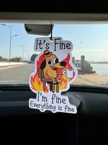 没问题，我很好，一切都很好。有趣又有趣的汽车空气清新剂、空气清新剂夹、空气清新剂吊坠、浴室、客厅、卧室等除臭剂 - 黃色 - 查看 4