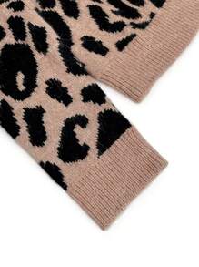Dames romantische luipaardprint jacquard losse vest tops