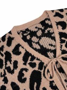 Dames romantische luipaardprint jacquard losse vest tops