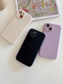 3pcs Minimalist Solid Color Phone Cases, Elegant, Simple, Black, Beige, Purple Phone Cases, Affordable Price, Suitable For All Ages And Genders, Compatible With IPhone & Galaxy, Case Compatible With Iphone 17 Pro Max, Covers, Cute Phone Case, Phone 11/12/13/13 Pro Max/14/14 Pro Max/15/15 Pro Max/16/16 Pro Max, Galaxy - Multicolor - View 4