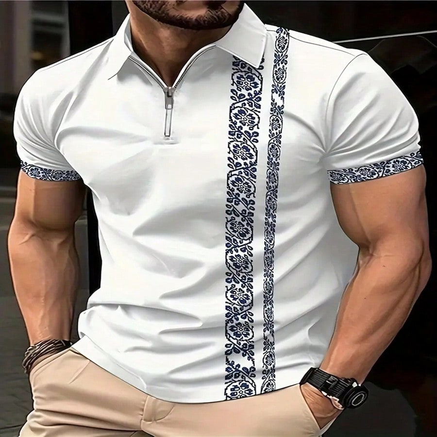 Camisa casual de hombre con contraste de color - Súper cómoda y versátil, adecuada para golf, tenis y uso diario - Ropa de hombre de alta calidad