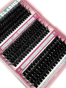HBZGTLAD 12 paires de faux cils 60+80+100D thermo-soudés, 216 amas de cils segmentés à courbure C/D, cils fins de 0,07 mm, cils en fourrure de vison thermo-soudés de longueur mixte 12-18 mm, cils individuels frisés 3D à la russe, cils noirs de maquillage
