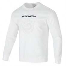 Skechers Áo nỉ dệt kim kiểu dáng thường ngày, áo chui đầu rộng rãi thoải mái cho nam, áo mặc hàng ngày khi đi du lịch, tay dài, P124U033-00QF - Bạch Tuyết - Xem 1
