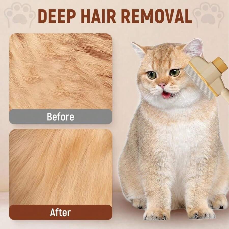 Cat Brush For Shedding, New Cat Deshedding Brush With Release Button, Cat Grooming Brush For