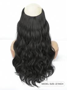 Extensions de cheveux avec clips, vague longue avec 5 clips de sécurité, 22 pouces, extensions de cheveux avec clips en forme de V en fibre synthétique ondulé, pour 1 pièce usage quotidien des femmes