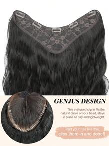 Extensions de cheveux avec clips, vague longue avec 5 clips de sécurité, 22 pouces, extensions de cheveux avec clips en forme de V en fibre synthétique ondulé, pour 1 pièce usage quotidien des femmes