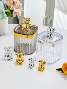 1 pieza Decoración oso de la violencia de lujo alta gama de plástico para sala de estar, entrada, gabinete de TV, gabinete de vino, alcancía, accesorios de decoración del hogar - Multicolor - Ver 2