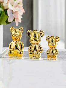 1 pieza Decoración oso de la violencia de lujo alta gama de plástico para sala de estar, entrada, gabinete de TV, gabinete de vino, alcancía, accesorios de decoración del hogar - Multicolor - Ver 9
